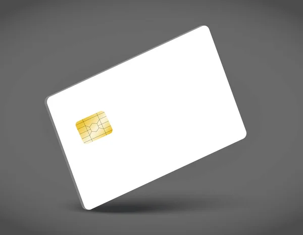 银行芯片信用卡现实样机。透明塑料卡模板. — 图库矢量图片