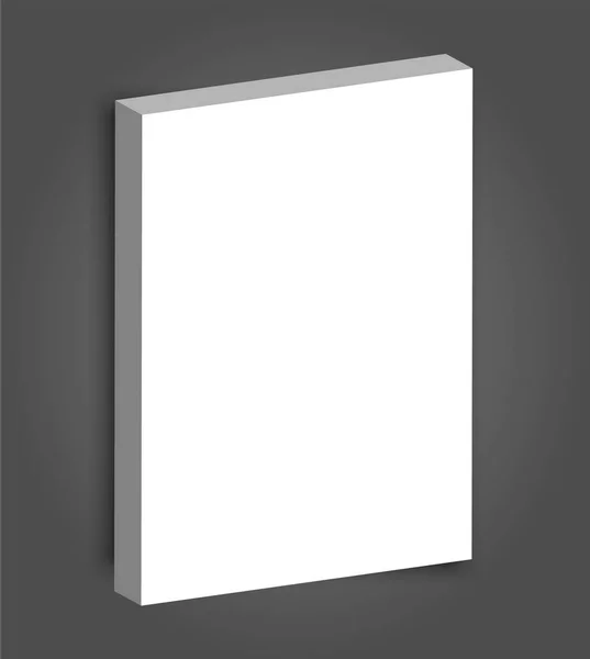 Libro realista en blanco de tapa dura, organizador cerrado o maqueta de libro fotográfico . — Vector de stock