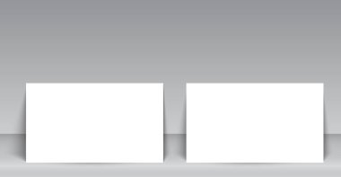 Gölge mockup kapak şablonu ile iki kartvizit