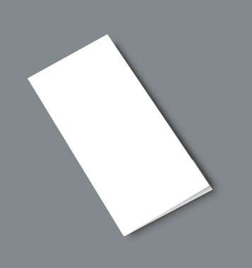 Boş tri broşür sahte portre kapağı yukarı katlayın. İzole