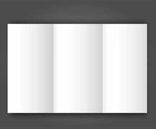 空白三折叠小册子模拟肖像封面。孤立 — 图库矢量图片