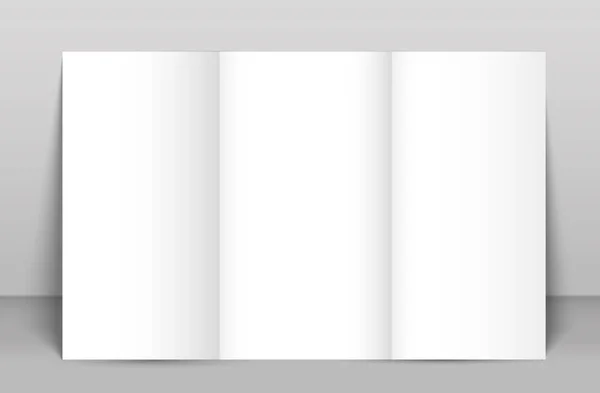 空白の三折りパンフレット モックアップ肖像画カバーです。分離されました。 — ストックベクタ