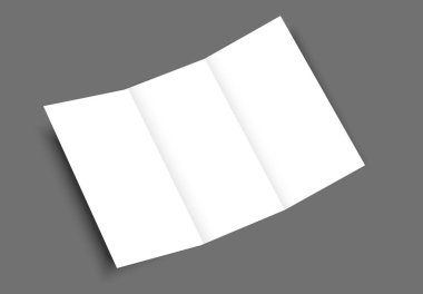 Boş tri broşür sahte portre kapağı yukarı katlayın. İzole