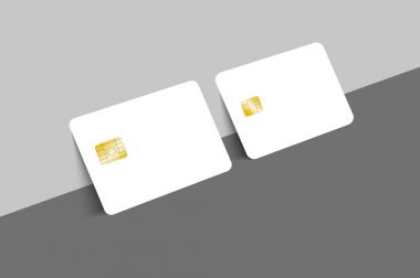 Boş çipli kart boş oyun kağıdı mockup şablon bankacılık