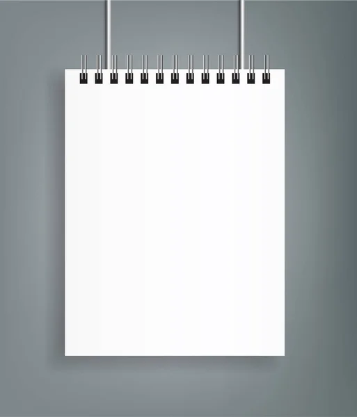 Plantilla de cubierta de maqueta de calendario cuaderno cuadrado en blanco — Vector de stock