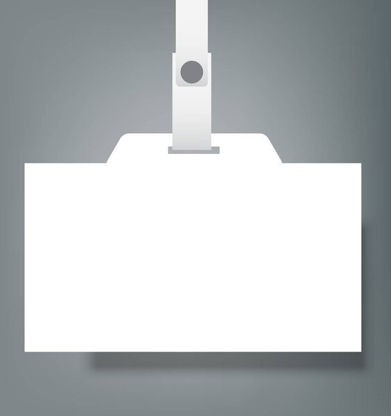 Blank realistic Identity card badge with ribbon mockup cover template