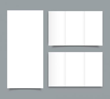Boş tri broşür sahte portre kapağı yukarı katlayın. İzole