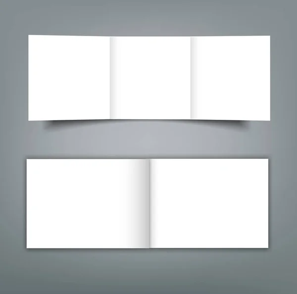 空白の正方形三折りパンフレット モックアップの表紙のテンプレート — ストックベクタ