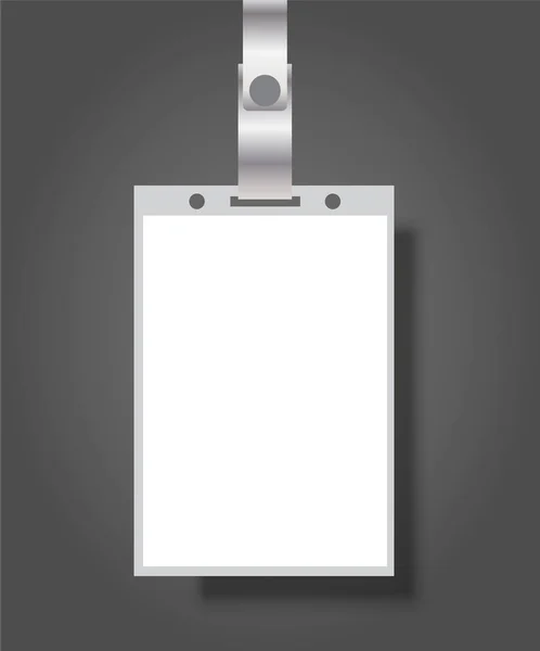 空白现实身份证徽章与丝带样机封面模板 — 图库矢量图片