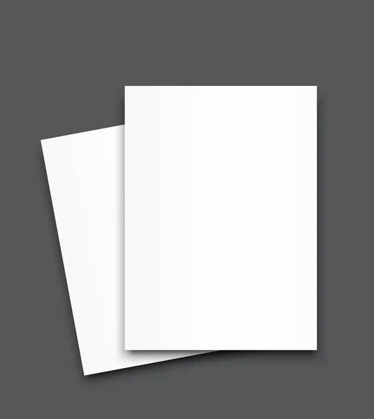 Juego de póster en blanco bi pliegue folleto maqueta cubierta plantilla — Vector de stock