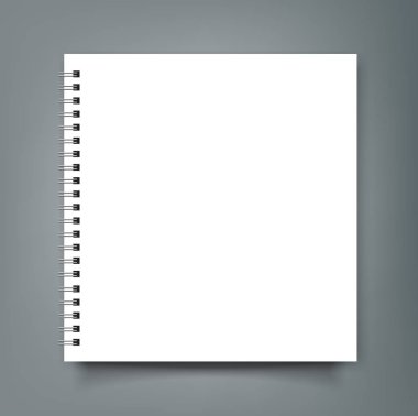 Boş kare defter takvim mockup kapak şablonu