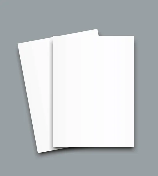 Plantilla de cubierta de maqueta de folleto de pliegue Bi en blanco — Vector de stock