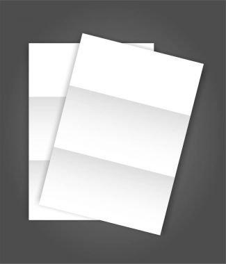 İki boş katlanmış kağıt sayfa boş A4 mockup ayarla