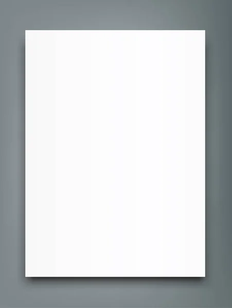 Poster bianco bi piega brochure modello copertina mockup — Vettoriale Stock