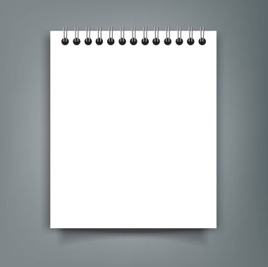 Gerçekçi yaprak kağıt ile spiral ve broşür mockup kapak şablonu