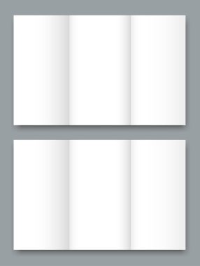 Boş tri broşür sahte portre kapağı yukarı katlayın. İzole