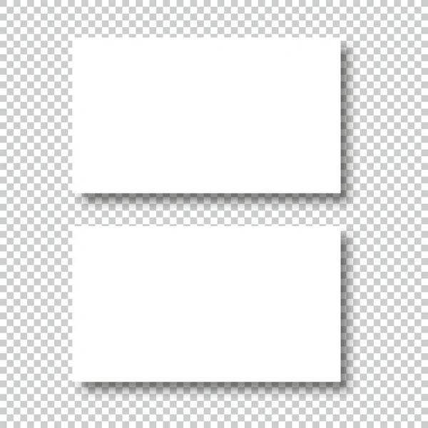 两张带有阴影样机封面模板的名片 — 图库矢量图片