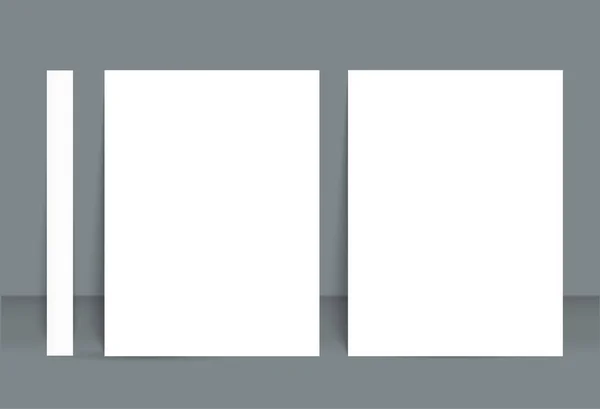 空白双折页小册子样机封面模板 — 图库矢量图片