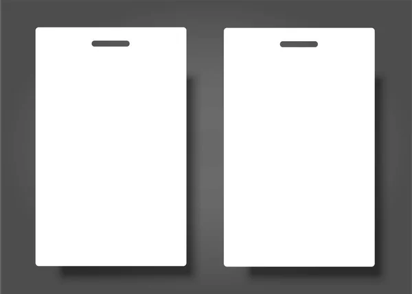 Deux étiquettes de nom vides Mockup. Illustration vectorielle du modèle de couverture de maquette de badge de carte d'identité . — Image vectorielle