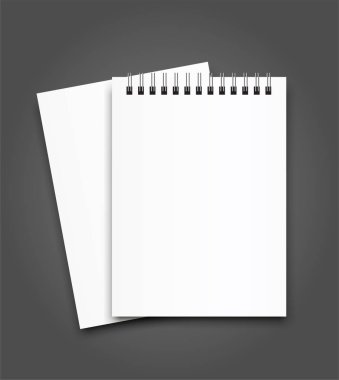 Boş kare defter takvim mockup kapak şablonu