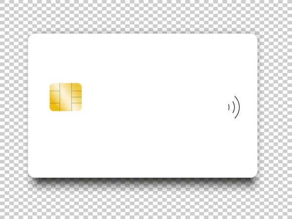 Банківський чіп кредитної картки реалістичний макет. Очистити шаблон пластикової картки . — стоковий вектор