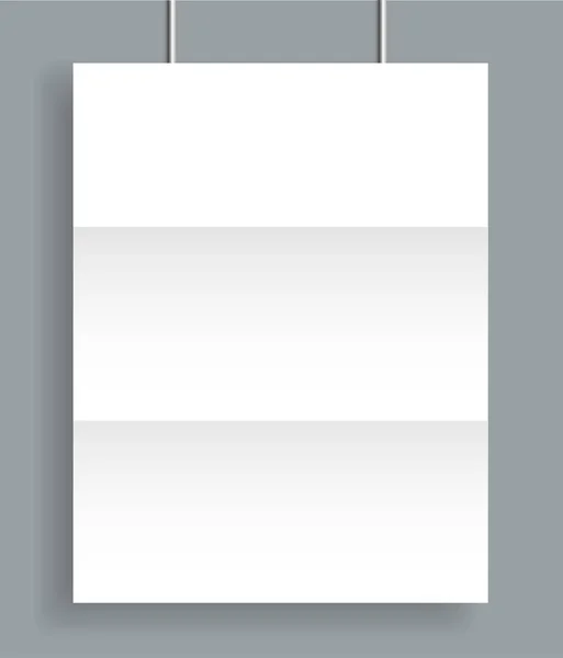 Cartel en blanco bi pliegue folleto maqueta cubierta plantilla — Vector de stock