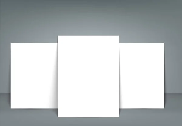 Modèle de couverture de maquette de brochure de double pli d'affiche vierge — Image vectorielle