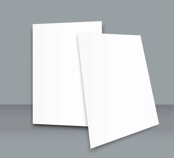 Cartel en blanco bi pliegue folleto maqueta cubierta plantilla — Vector de stock