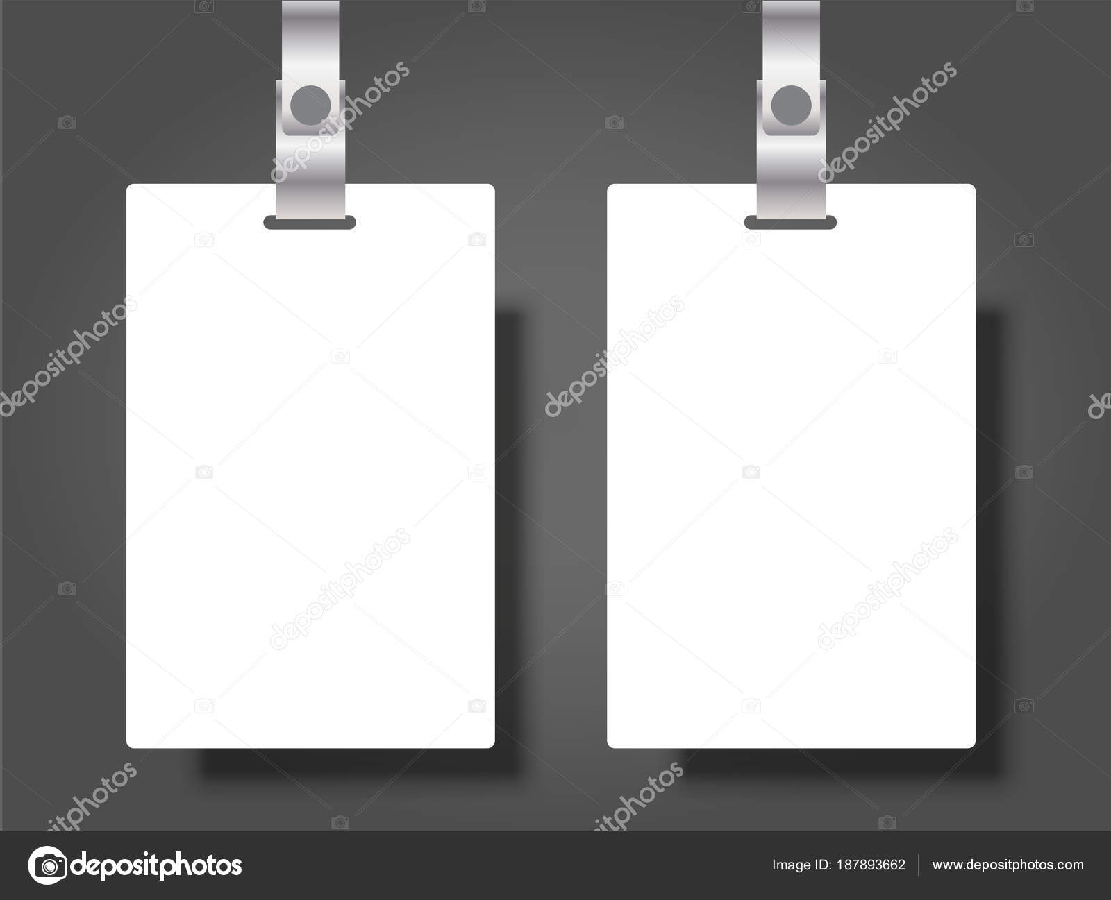 İki boş adı Etiketler Mockup. Vektör illüstrasyon kimlik kartı rozet 