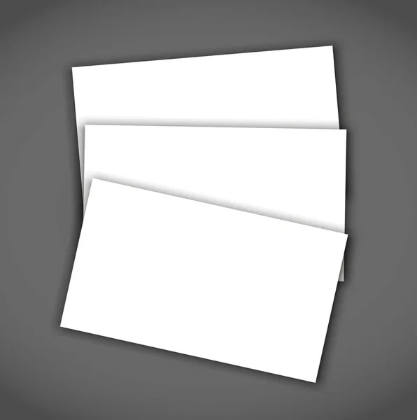 Tarjeta de visita en blanco con sombra maqueta cubierta plantilla — Archivo Imágenes Vectoriales