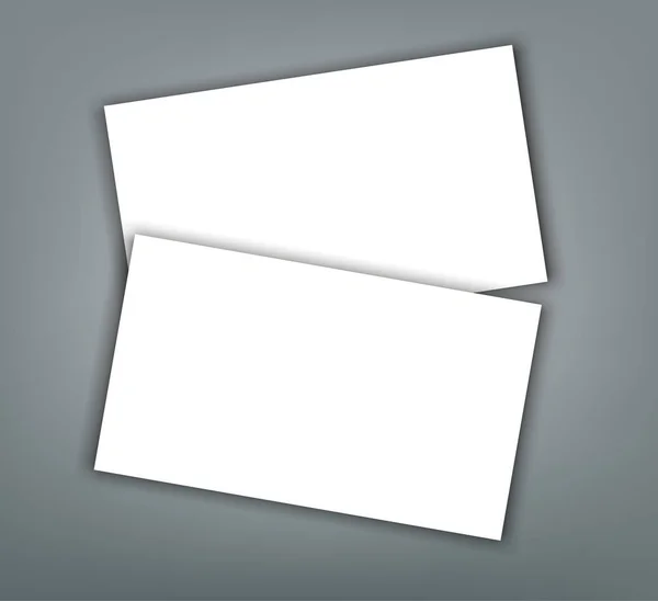 Tarjeta de visita en blanco con plantilla de cubierta de maqueta de sombra — Vector de stock