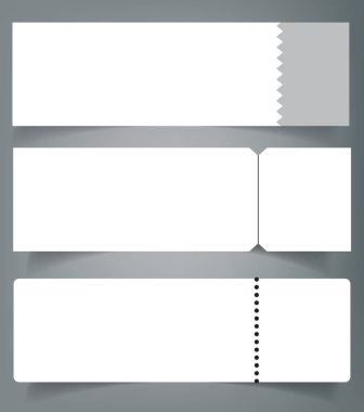 Boş olay konser bilet mockup şablon kümesi. Konser, parti ya da festival bilet tasarım şablonu.