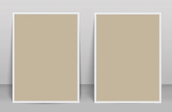 两张空白相框小册子样机封面模板 — 图库矢量图片
