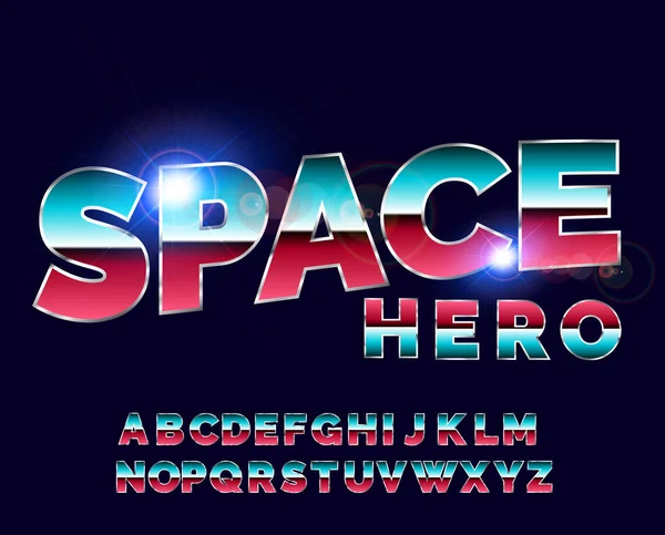 Retro-Alphabet-Schrift. Science-Fiction-Zukunftsstil. — Stockvektor