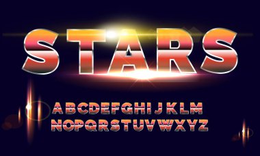 80 's retro alfabe yazı tipi. Sci-Fi gelecekteki stili.