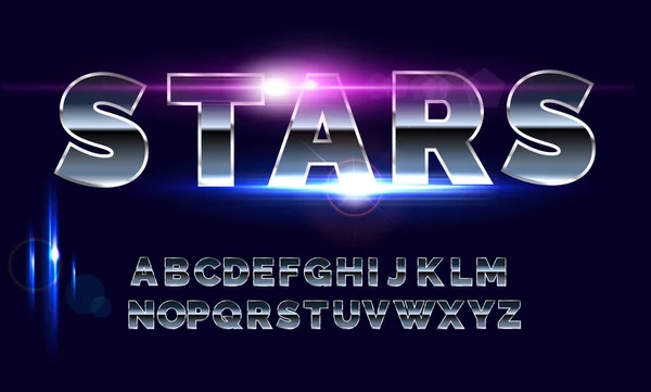 Retro alfabet lettertype. Sci-Fi toekomstige stijl. — Stockvector