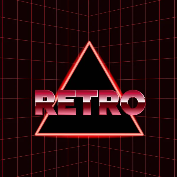 Future retro line background of the 80s. Vector futuristic synth retro wave illustration in 1980s posters style. — Stock Vector