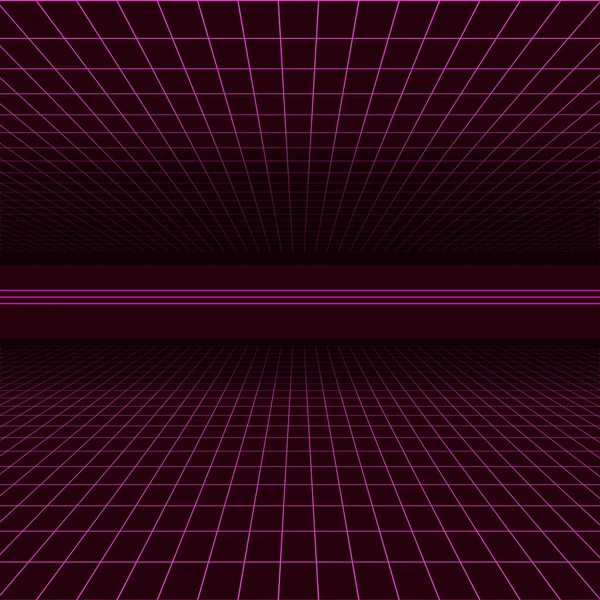 Майбутнє ретро лінія фону 80-х років. Вектор футуристичний синтез ретро-хвилі ілюстрація в стилі плакатів 1980-х років . — стоковий вектор