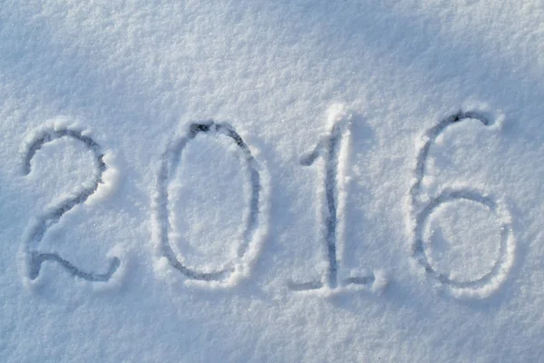 Yeni yıl için kar üzerinde 2016 — Stok fotoğraf