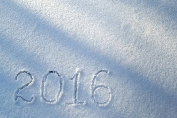 2016 on the snow for the new year Royalty Free Stock Photos