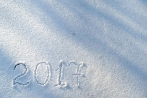 2017 en la nieve para el nuevo año Imágenes de stock libres de derechos