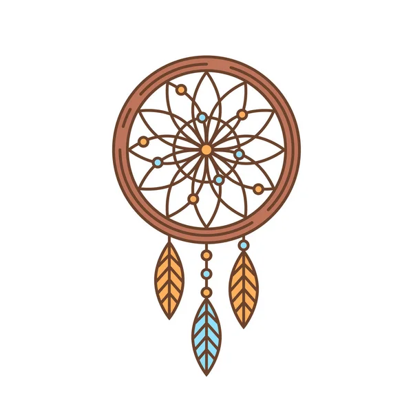 Rêveur plat mince icône doublée, logo symbole indien — Image vectorielle