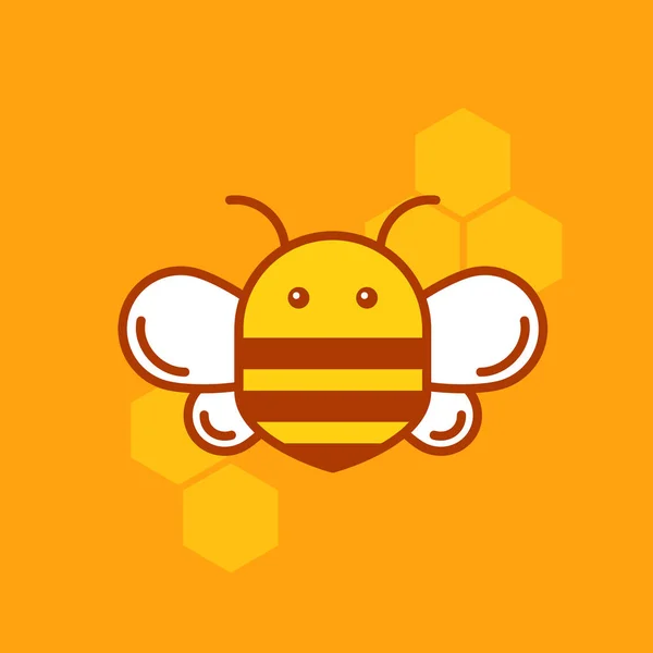 Bee dunne bekleed pictogram. Hommel logo ontwerp. — Stockvector