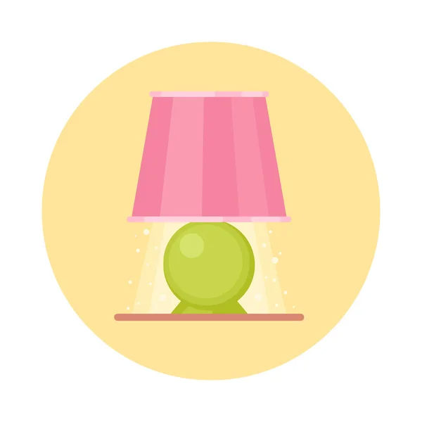 Cute flat nigh light icon, cartoon lamp isolated on white backgr — Stock Vector