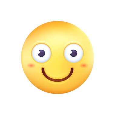 Yuvarlak sarı ifade gülümseyen