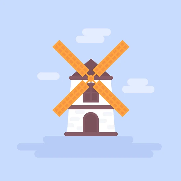Flat wind mill ikonen — Stock vektor