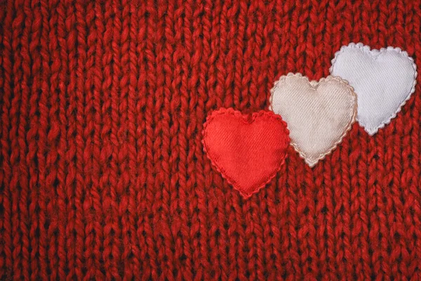 San Valentino, fondo rosso a maglia — Foto Stock