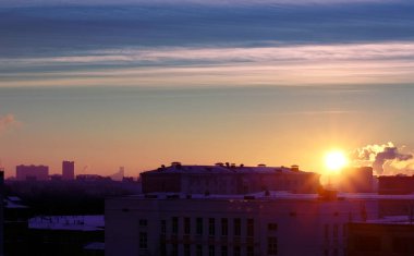 kentin kış cityscape gündoğumu 