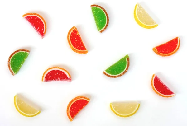 Surtido de rebanadas de gelatina de color en azúcar —  Fotos de Stock