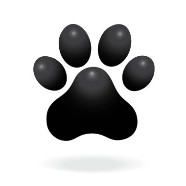 Köpek ya da kedi pençe baskı düz simgesi hayvan uygulamalar ve Web siteleri için. Yazdırma pençe. Vektör